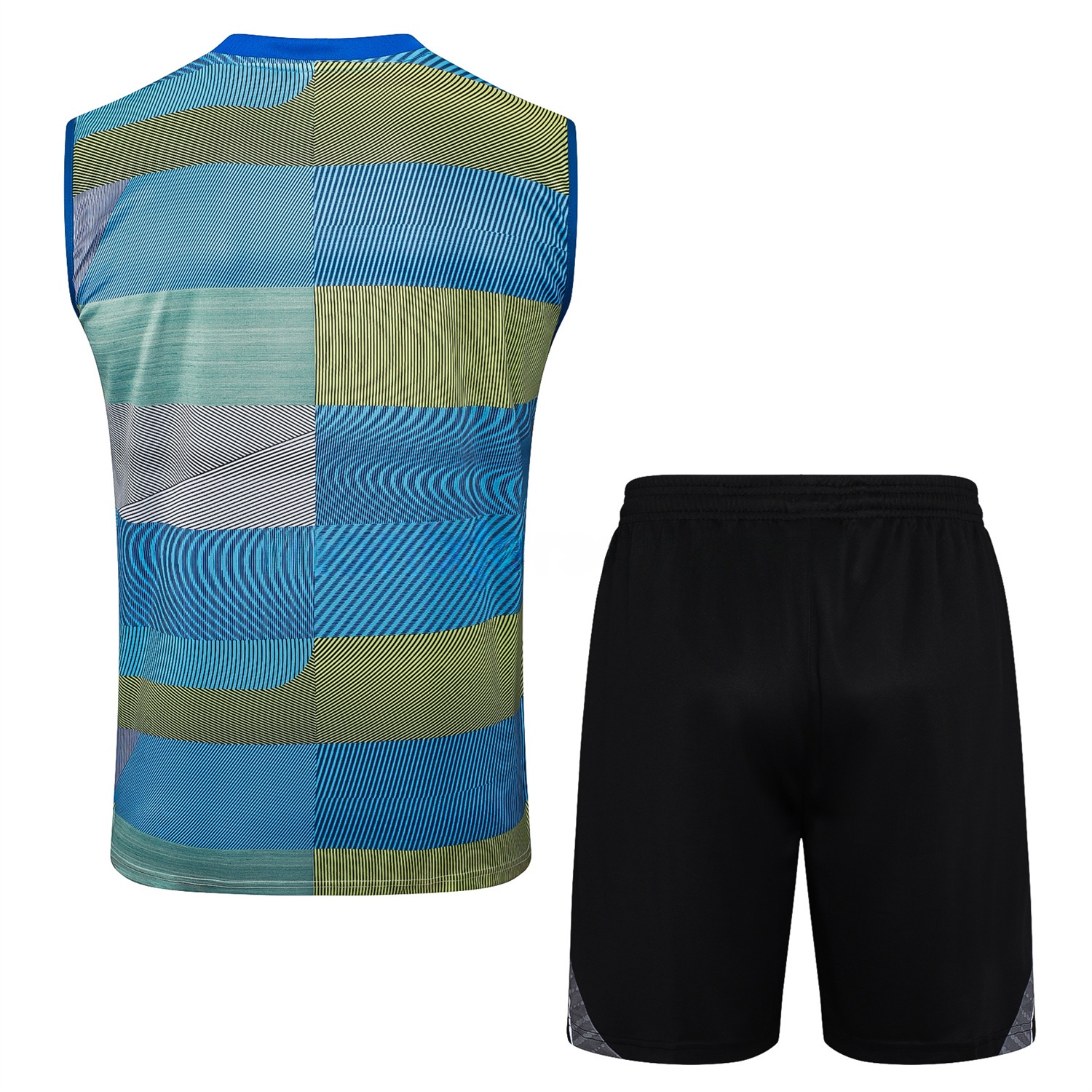 Real Madrid 25-26 Vest Training Set - Blue-Gray Camouflage Vest and Black Shorts - Unitedfutballjersey