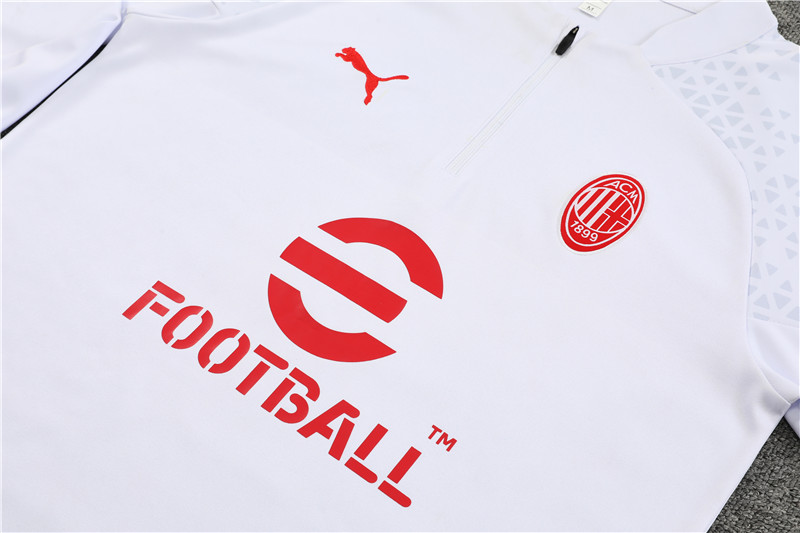 AC Milan 23-24 Long Sleeve Training Set -White - Unitedfutballjersey