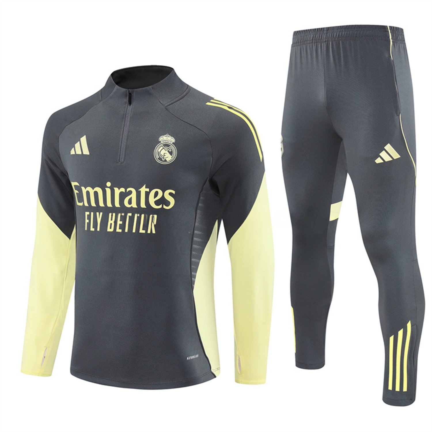 Real Madrid 25-26 Long Sleeves Training Set - Gray Top & Gray Pants - Unitedfutballjersey