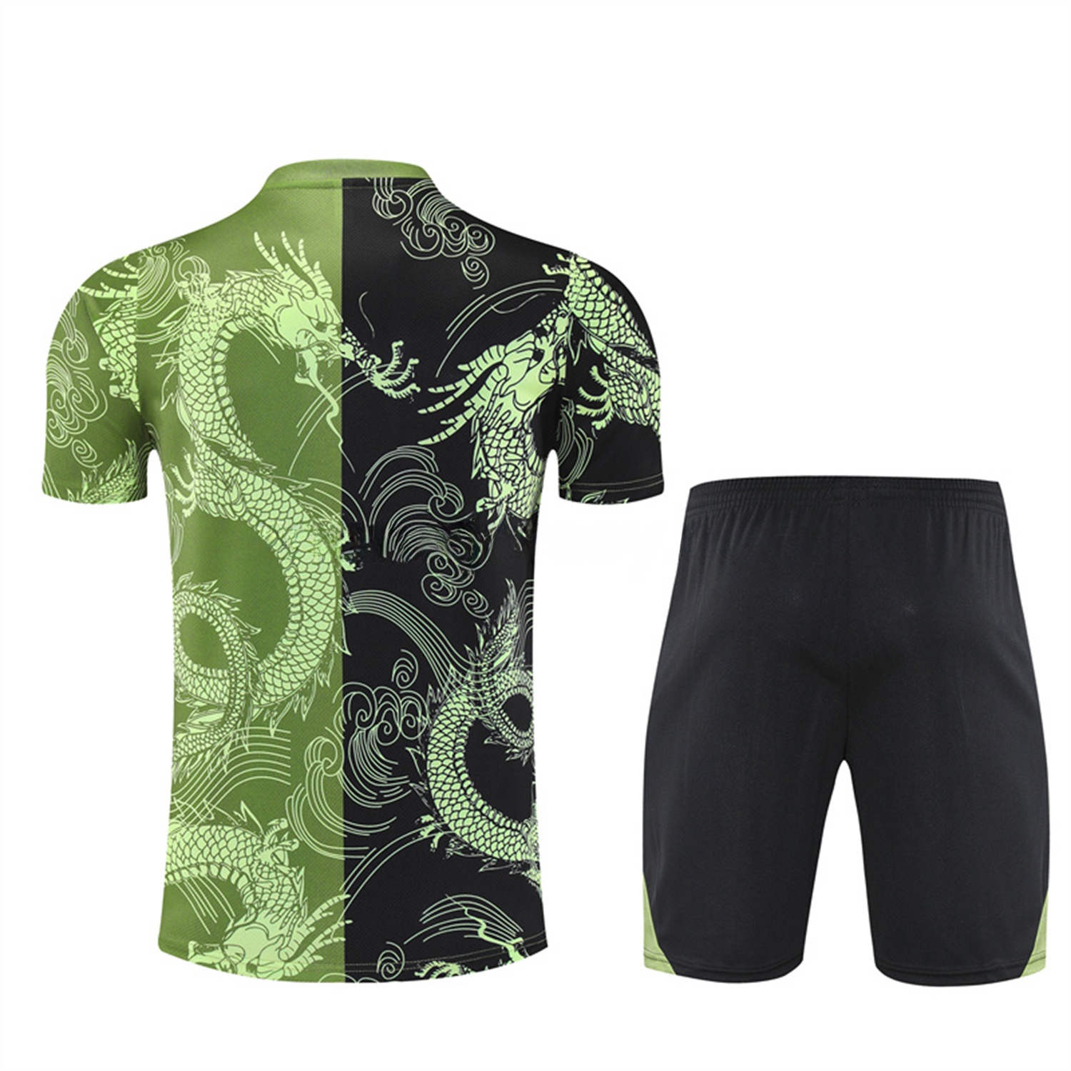 Real Madrid 25-26 Short-Sleeve Training Set - Green Black Top & Black Shorts - Unitedfutballjersey