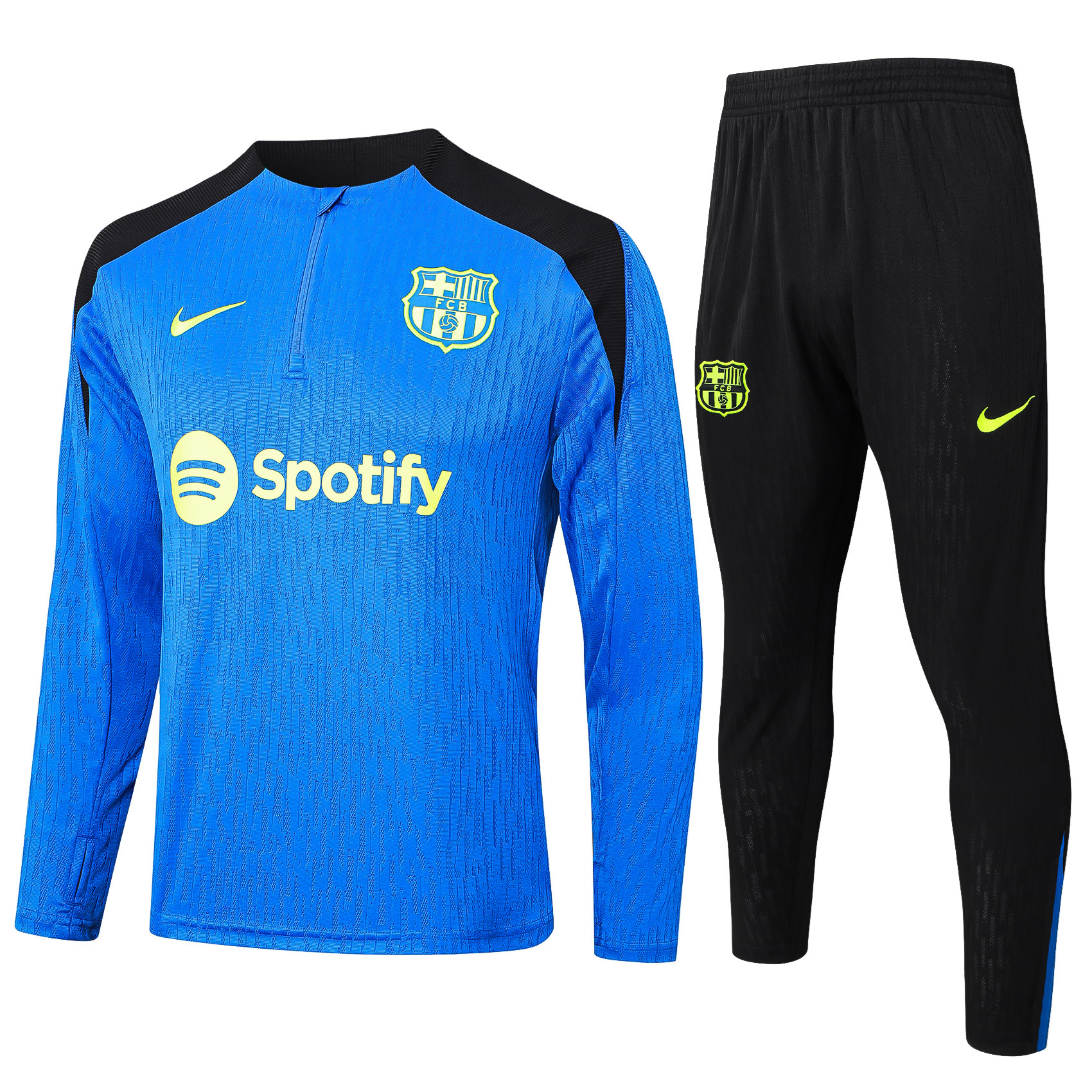 Barcelona 24-25 Long Sleeve Training Set - Player Version - Blue Top and Black Pants - Unitedfutballjersey