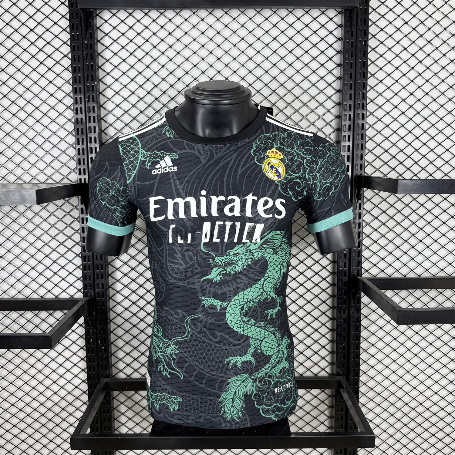 Real Madrid 25-26 Green Dragon Soars Black Jersey - Player Version - Unitedfutballjersey