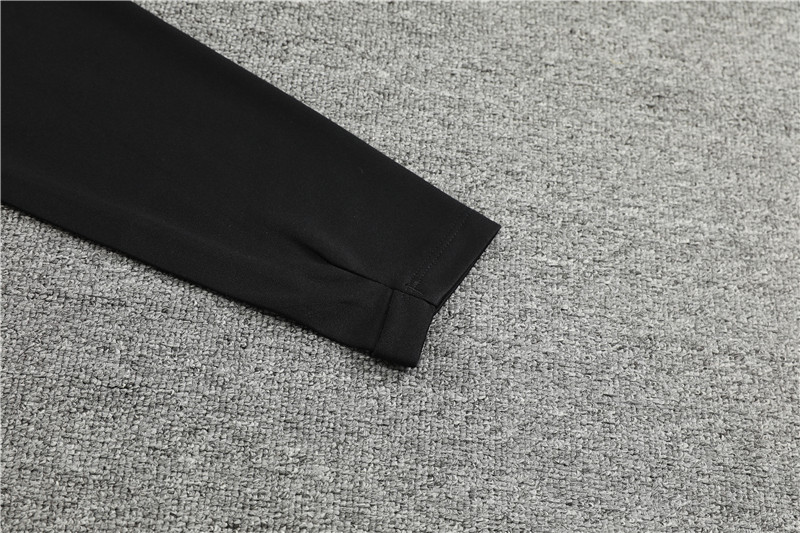 Marseille 23-24 Kids Long Sleeve Training Set Black and White - Unitedfutballjersey