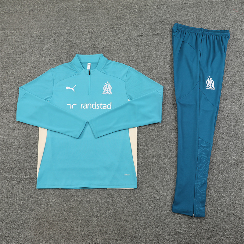 Marseille 24-25 Long Sleeve Training Set - Lake Blue - Unitedfutballjersey
