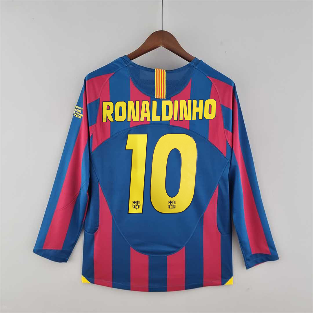 Retro Barcelona 05-06 Home Long Sleeve Jersey - UEFA Champions League Final - Unitedfutballjersey