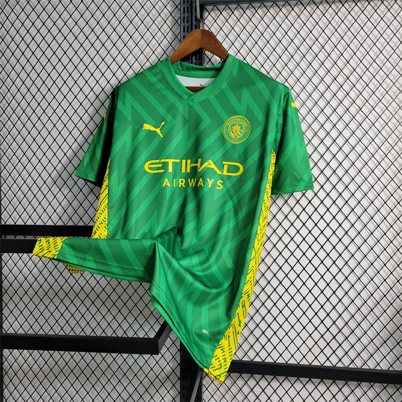 Manchester City 23-24 Green Goalkeeper Jersey - Fans Version - Unitedfutballjersey