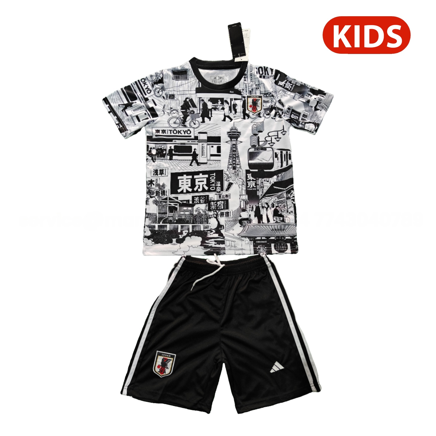 Japan 25-26 Tokyo City Appearance White And Black Special Kids Kit - Unitedfutballjersey
