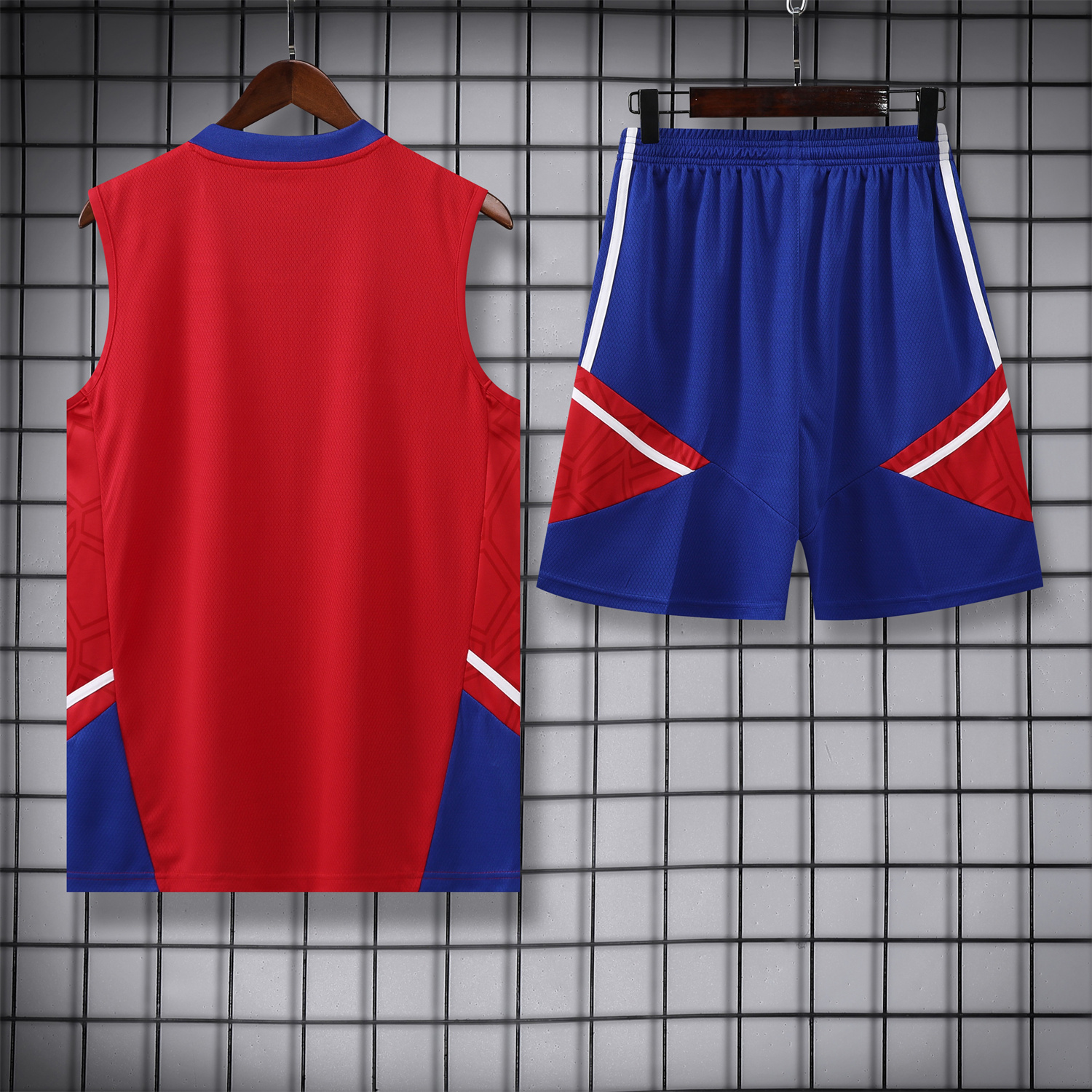 Bayern Munich 23-24 Red BlueTraining Vest Suit - Unitedfutballjersey