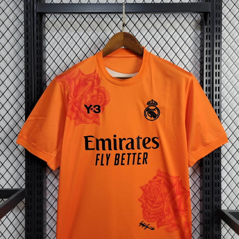 Real Madrid 23-24 Y-3 Orange Special Edition Jersey - Fans Version - Unitedfutballjersey