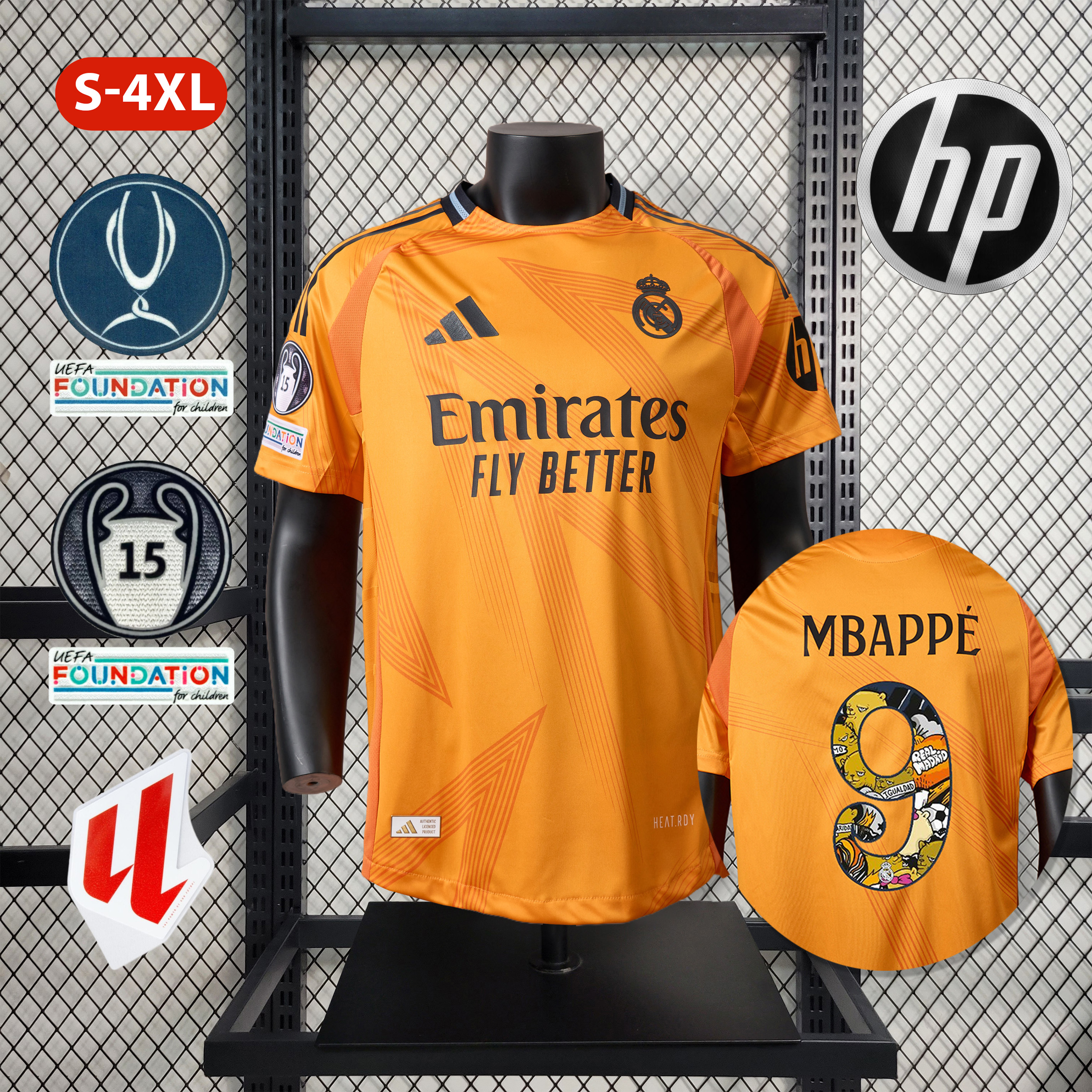 Real Madrid 24-25 Away Jersey with Bear Champ Font - Player Version - Unitedfutballjersey