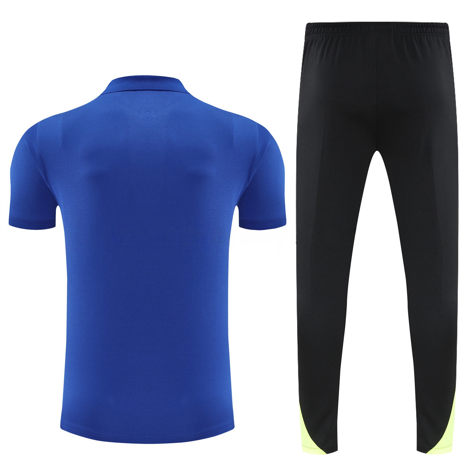 B.A.R.S.A 25-26 POLO Short-Sleeve Training Set - Blue Top and Black Pants - Unitedfutballjersey