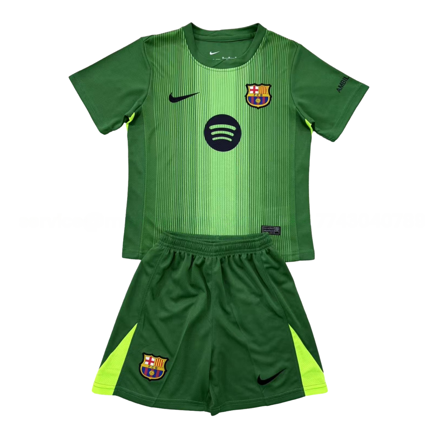 Barcelona 25-26 Goalkeeper Green Men's Adult Jersey Set - Fans Version - Unitedfutballjersey