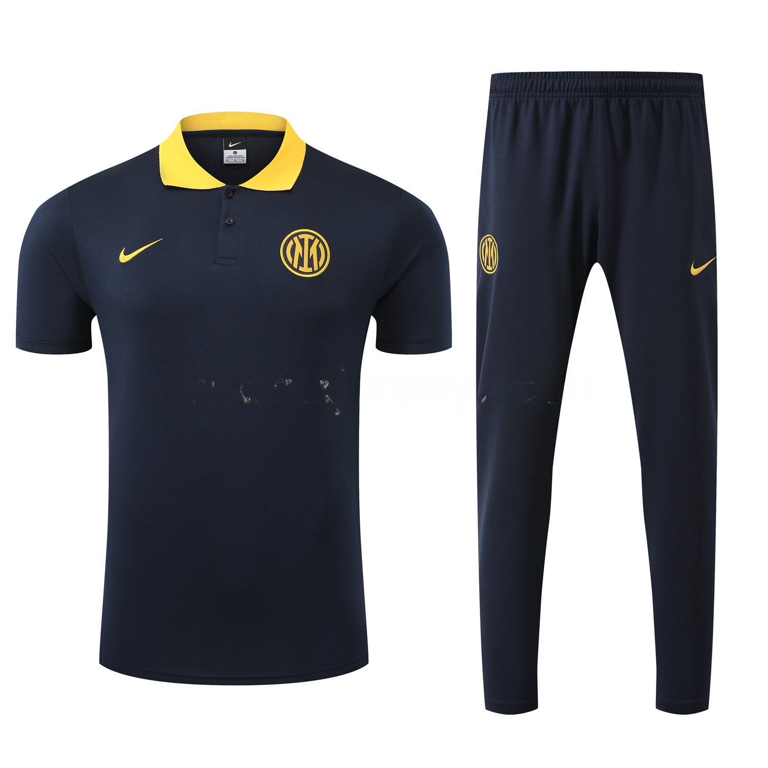 Inter Milan 25-26 POLO Short-Sleeve Training Set - Black Top and Pants - Unitedfutballjersey