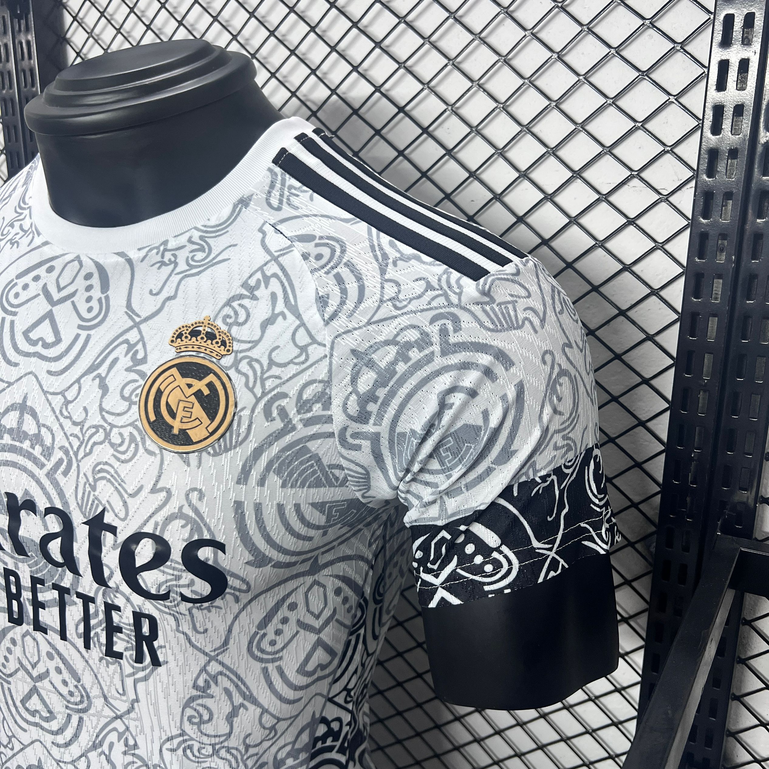 Real Madrid 24-25 White Line Pattern Special Edtion Jersey - Player Version - Unitedfutballjersey