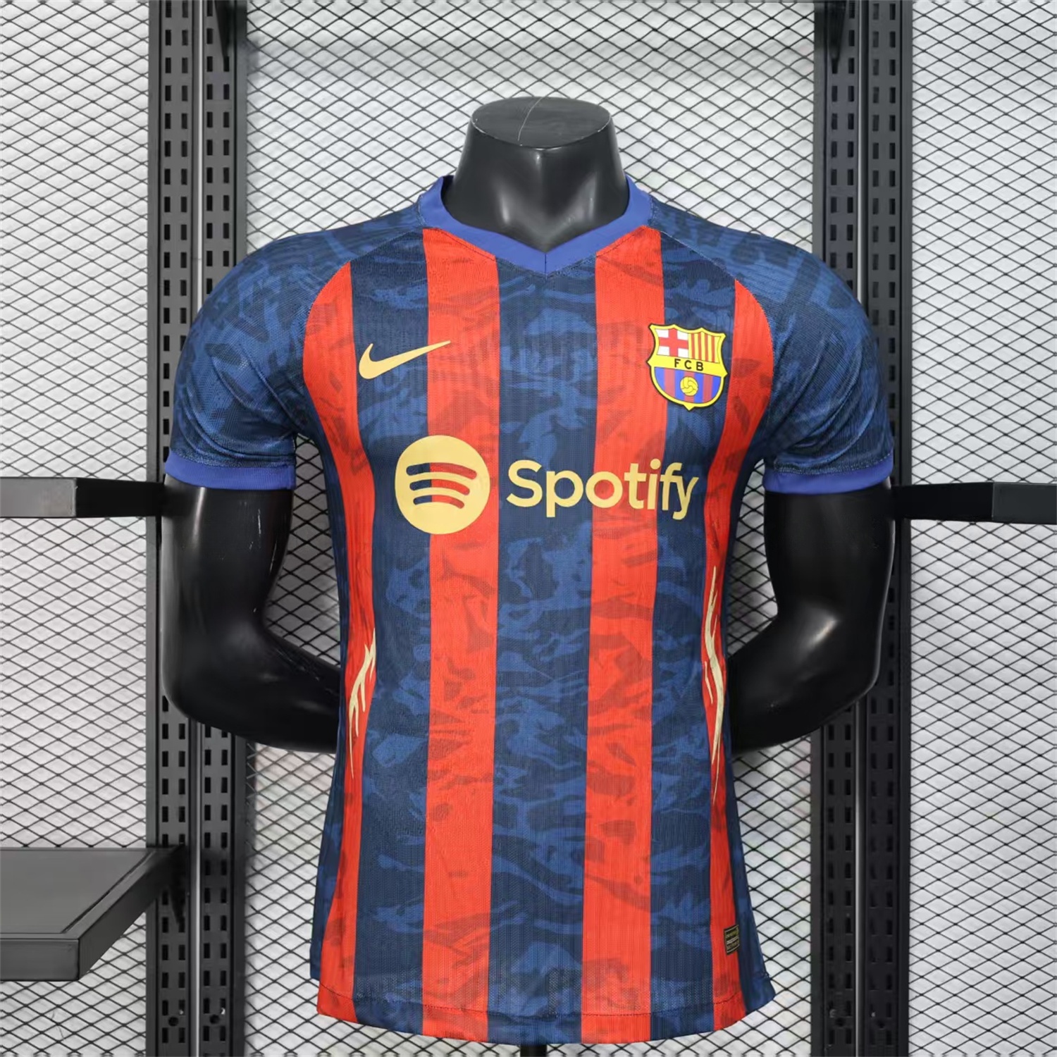 Barcelona 25-26 Yellow Spotify Logo Red & Blue Lines Special Jersey - Player Version - Unitedfutballjersey