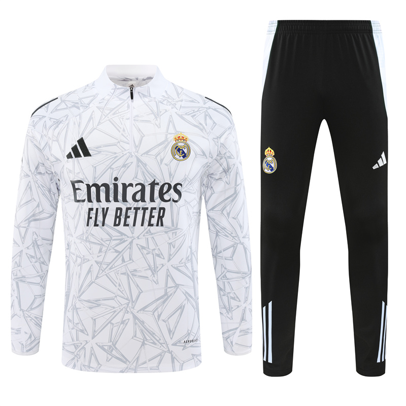 Real Madrid 24-25 Long Sleeve Training Set - White Camouflage - Unitedfutballjersey