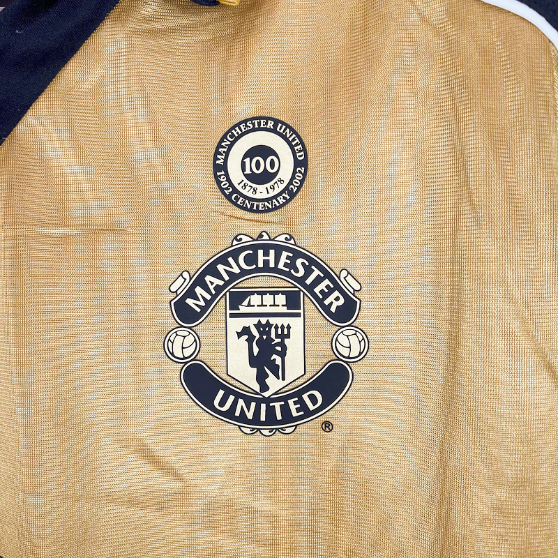 Retro Manchester United 01-02 100th Anniversary Special Edition Jersey - Gold - Unitedfutballjersey