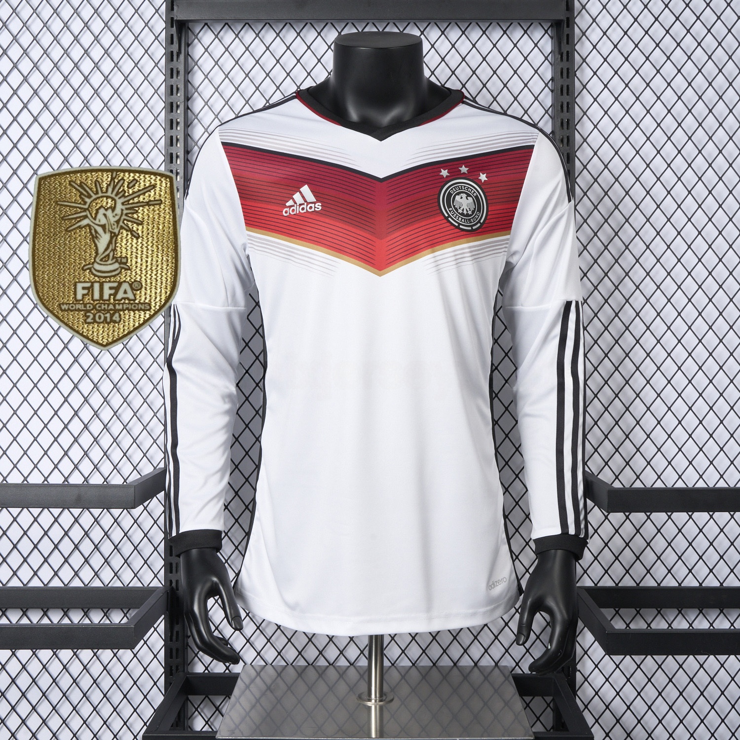 Retro Germany 2014 Home Long Sleeves Jersey - Player Version - Unitedfutballjersey