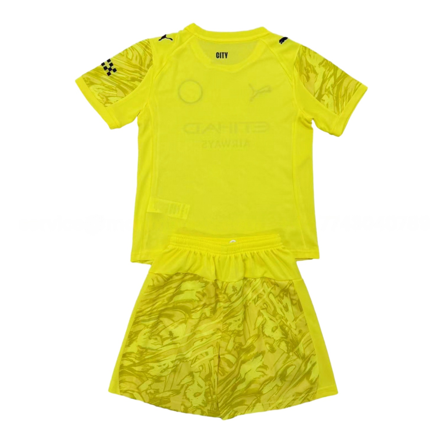 Manchester City 25-26 Yellow Goalkeeper Kids Kit - Unitedfutballjersey