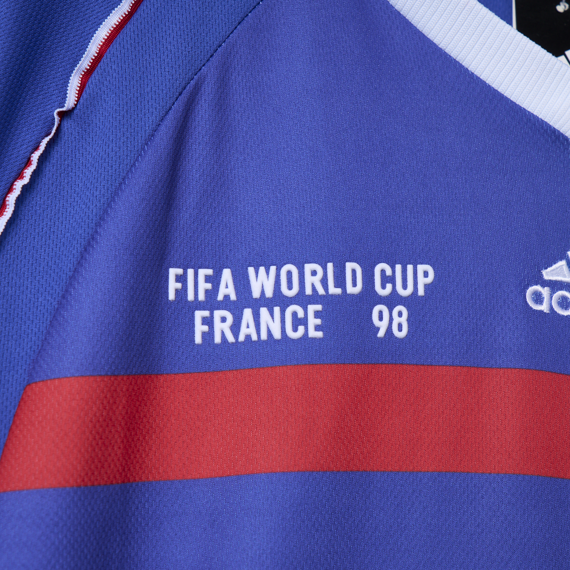 Retro France 1998 Home Stadium Jersey (with 1998 World Cup mark on right chest) - Unitedfutballjersey