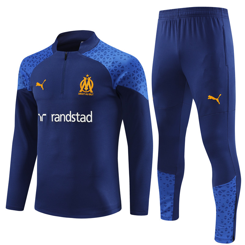 Marseille 23-24 Long Sleeve Training Set -Royal Rlue - Unitedfutballjersey