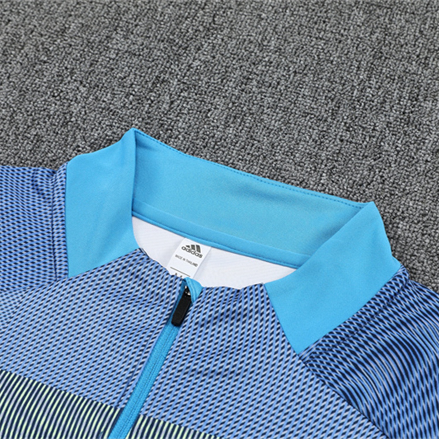 Real Madrid 25-26 Kids Long Sleeves Training Set - Blue-Gray Camouflage Top & Blue Pants - Unitedfutballjersey