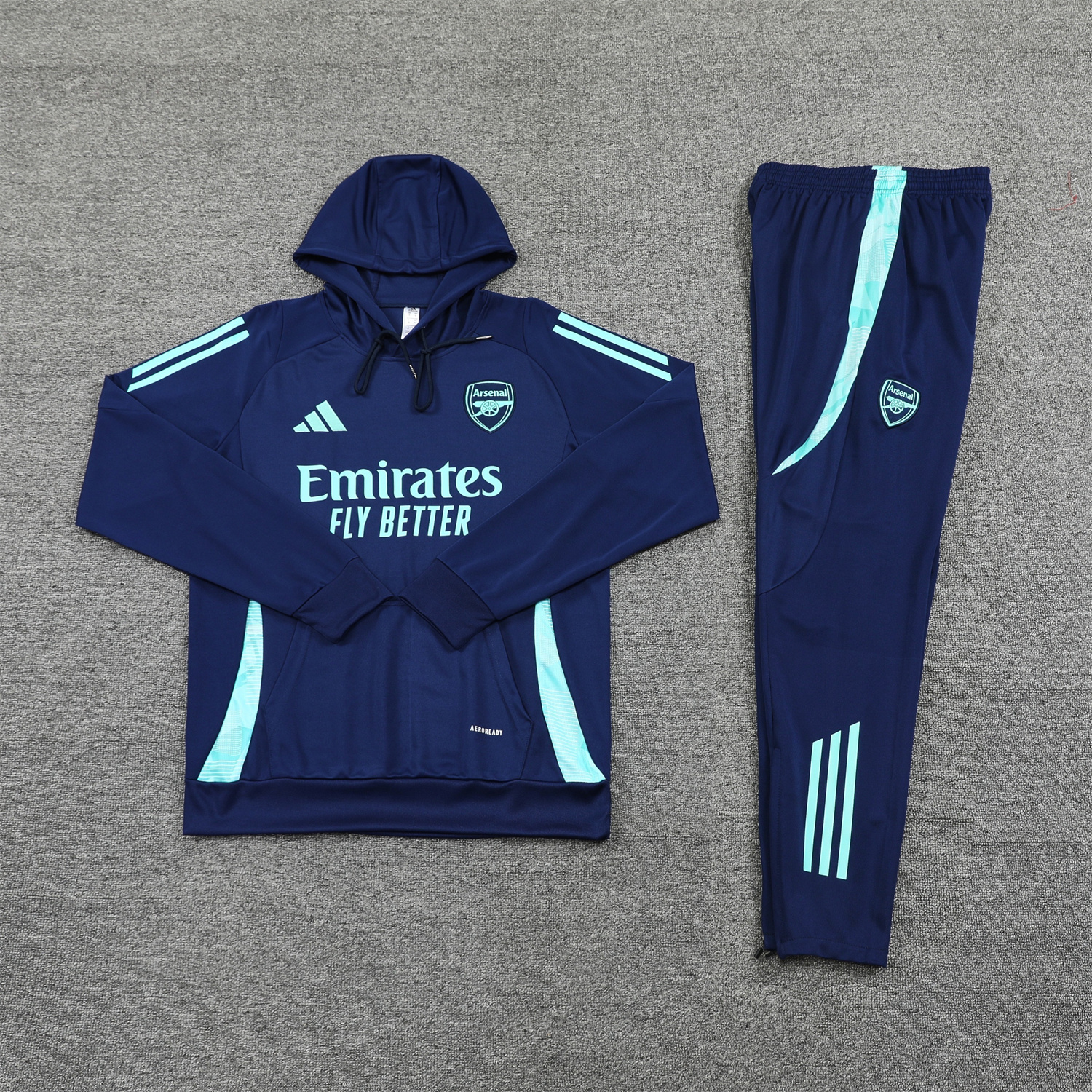 Arsenal 24-25 Training Hoodie Set - Royal Blue Hoodie and Pants - Unitedfutballjersey