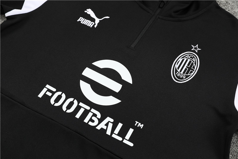 AC Milan 23-24 Long Sleeve Training Set -Black - Unitedfutballjersey