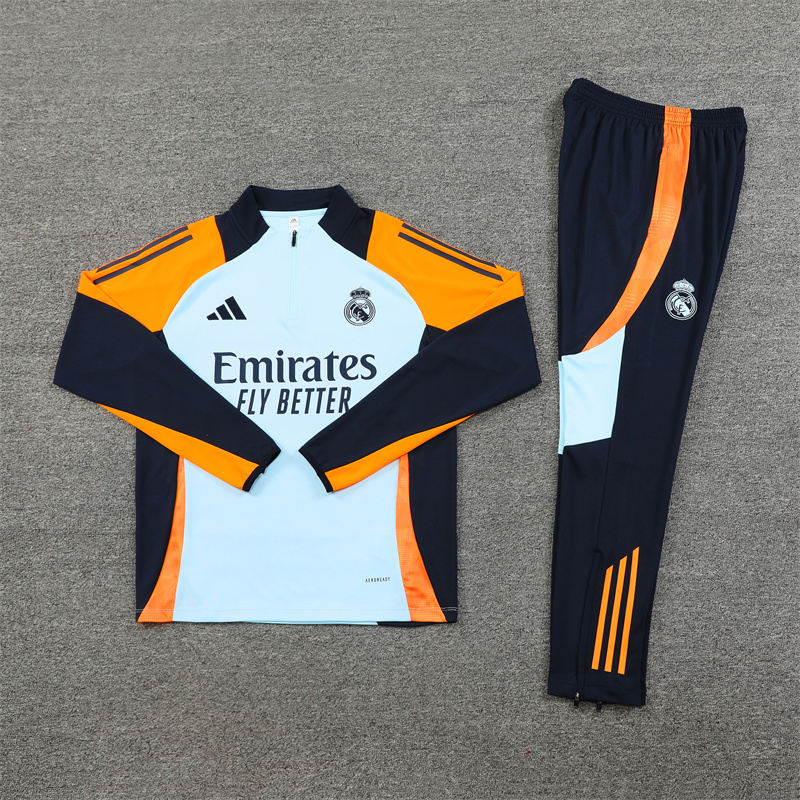 Real Madrid 24-25 Long Sleeve Training Set - Blue & Orange - Unitedfutballjersey
