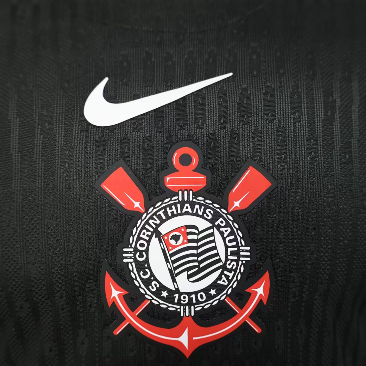Corinthians 25-26 Black Away Long Sleeves Jersey - Player Version - Unitedfutballjersey
