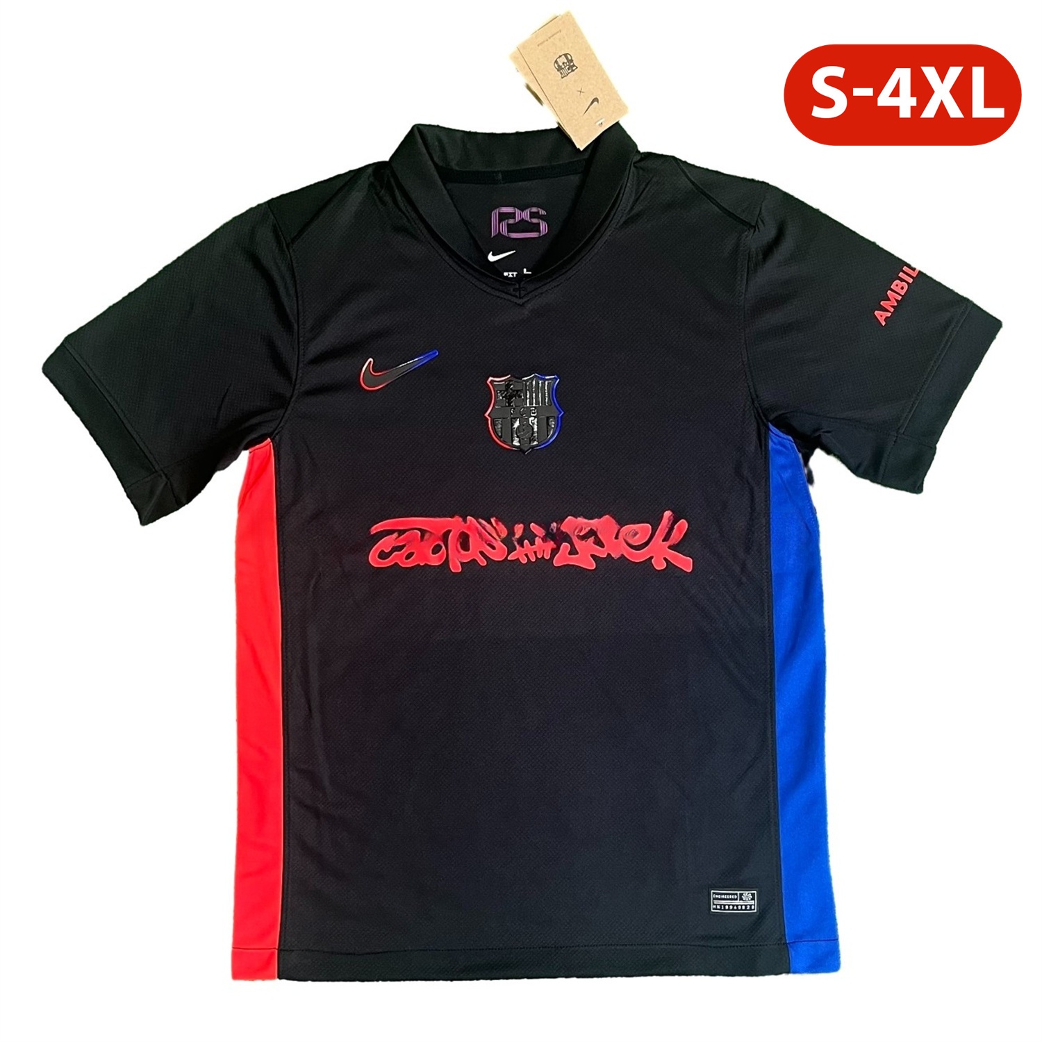 B.A.R.S.A x Travis Scott 24-25 Away Jersey with Red Logo - Fans Version - Unitedfutballjersey