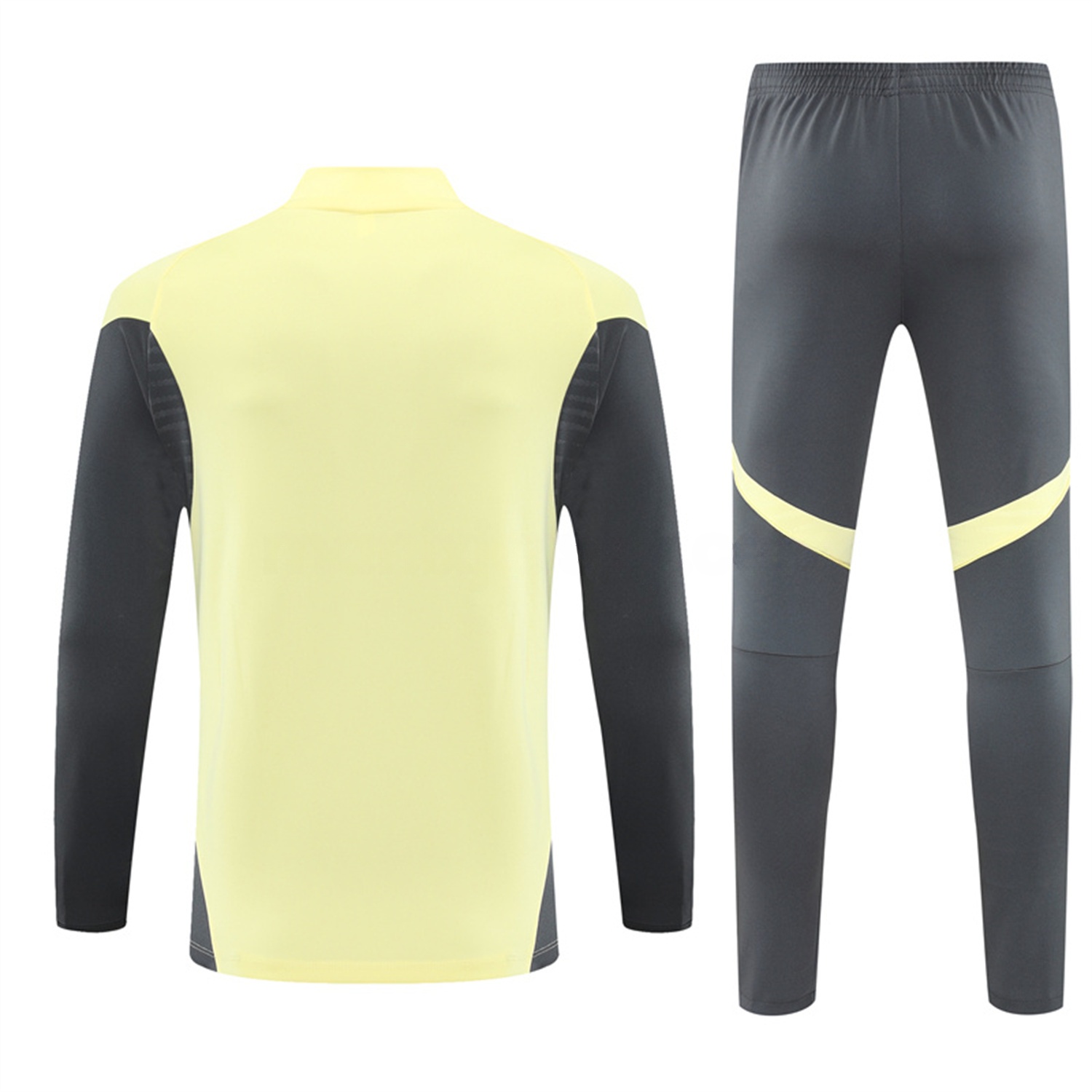 Real Madrid 25-26 Long Sleeves Training Set - Yellow Top & Gray Pants - Unitedfutballjersey