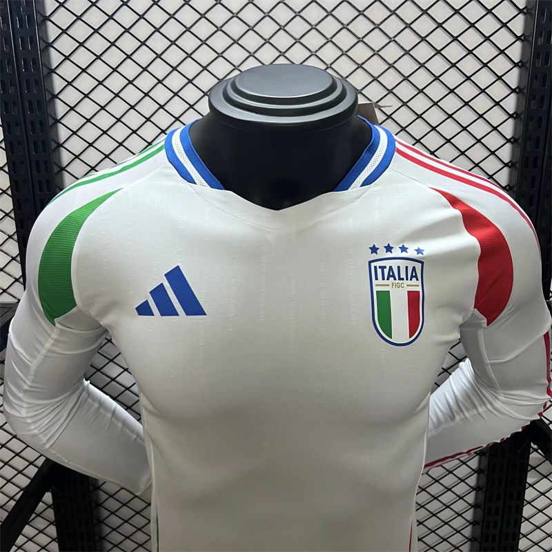 Italy 2024 Away Stadium Long Sleeve Jersey - Player Version - Unitedfutballjersey