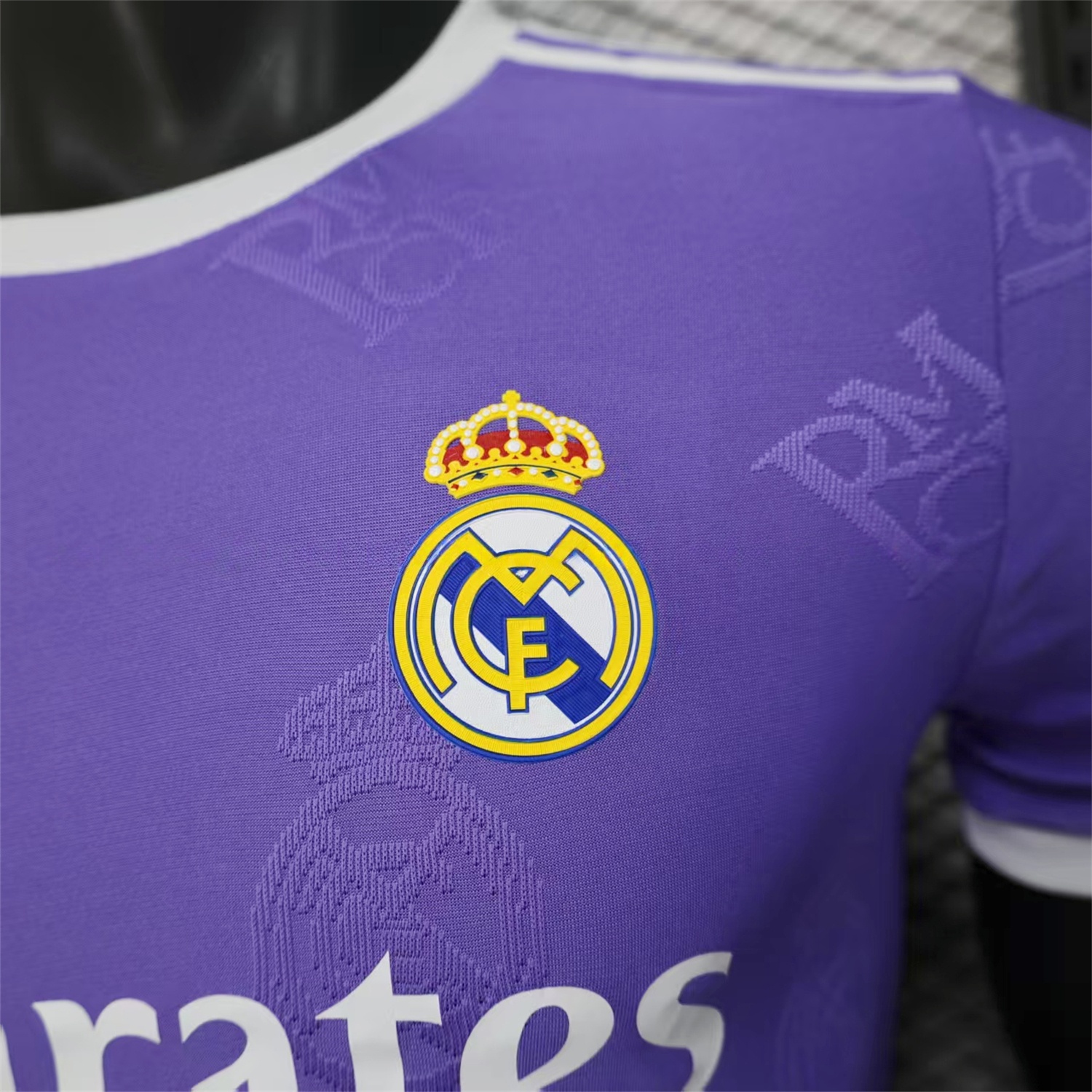 Real Madrid 25-26 Purple Team Logo Jacquard Special Jersey - Player Version - Unitedfutballjersey