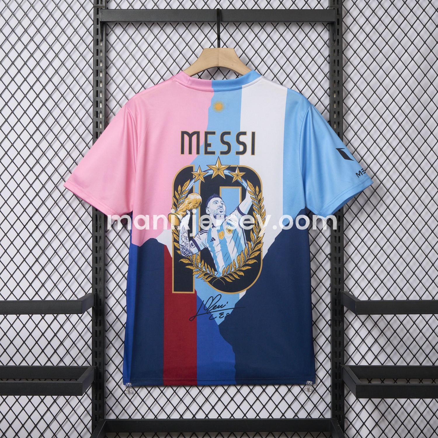 Messi Career Commemorative Jersey - Fans Version - Argentina INT M.A.M Barcelona - with 10 Special Font - Unitedfutballjersey