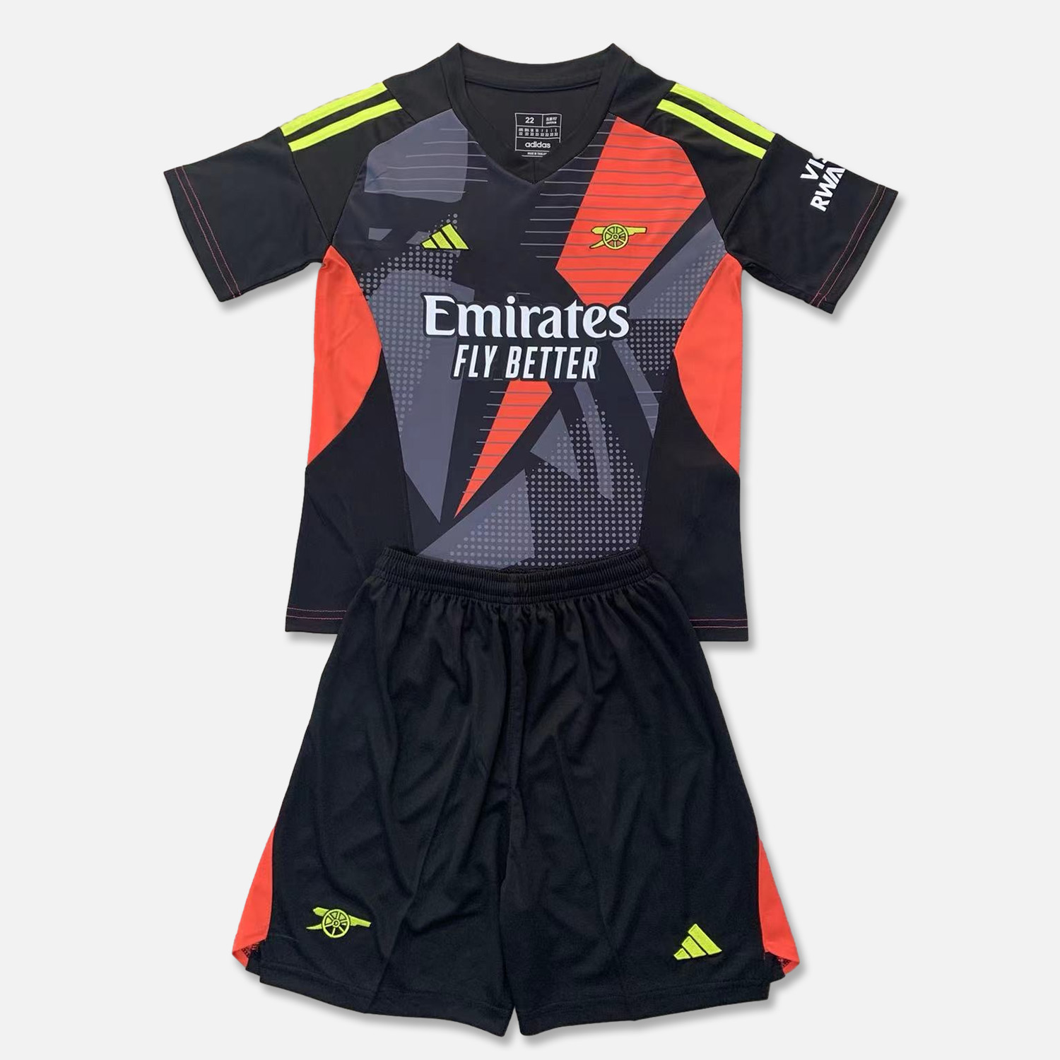 Arsenal 24-25 Black Goalkeeper Kids Kit - Unitedfutballjersey