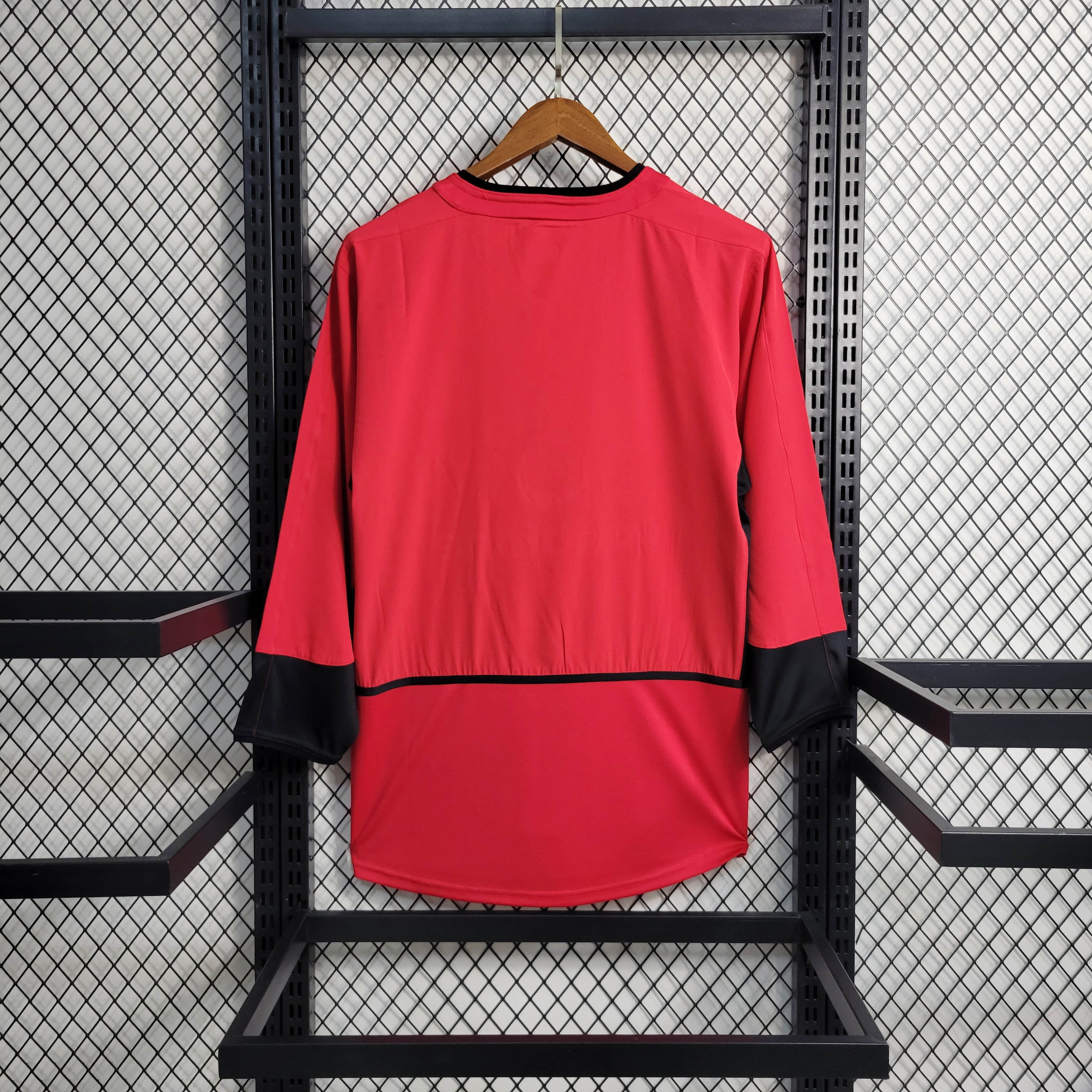 Retro Manchester United 02-04 Home Long Sleeve Jersey - Unitedfutballjersey