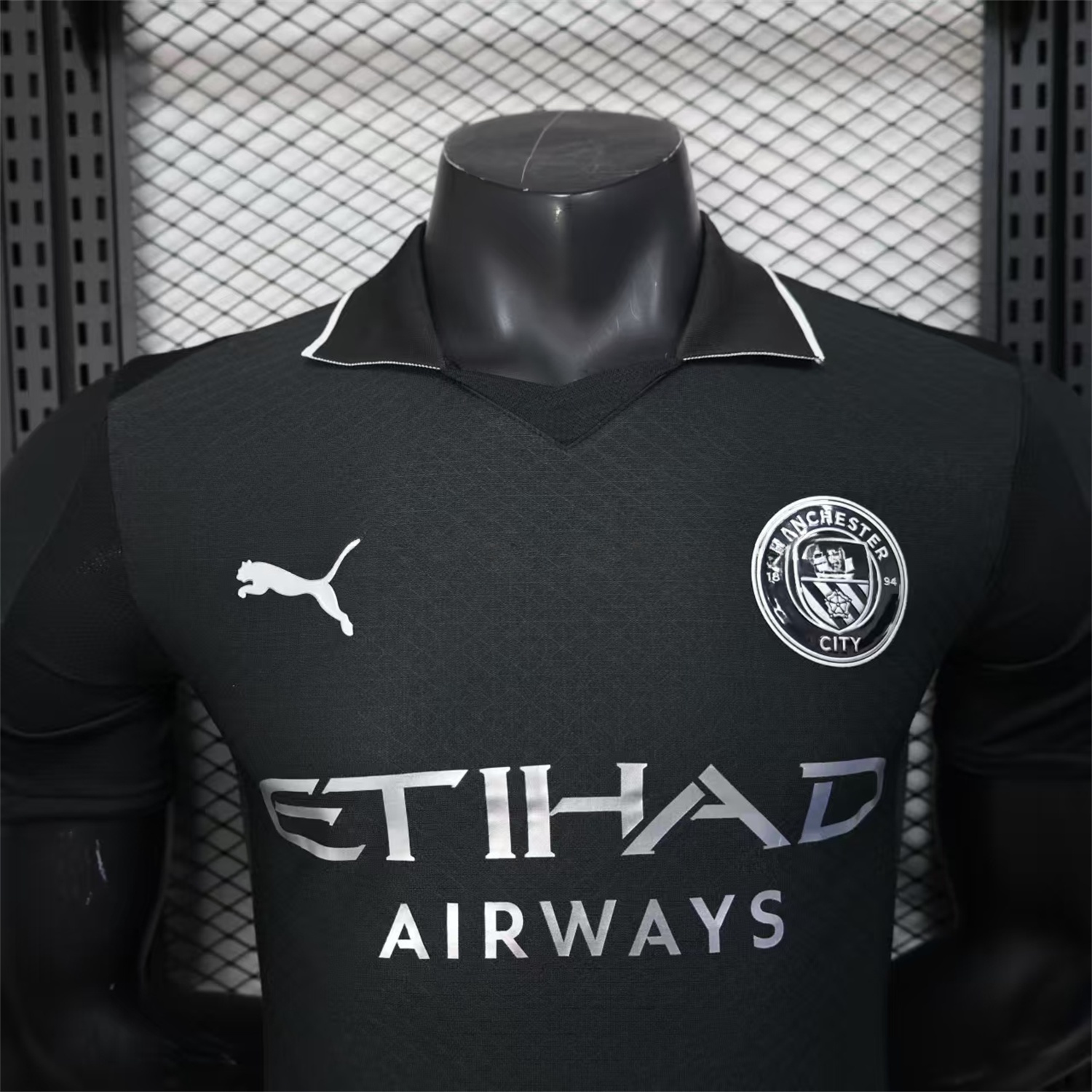 Manchester City 25-26 Black Polo Silver Label Special Jersey - Player Version - Unitedfutballjersey