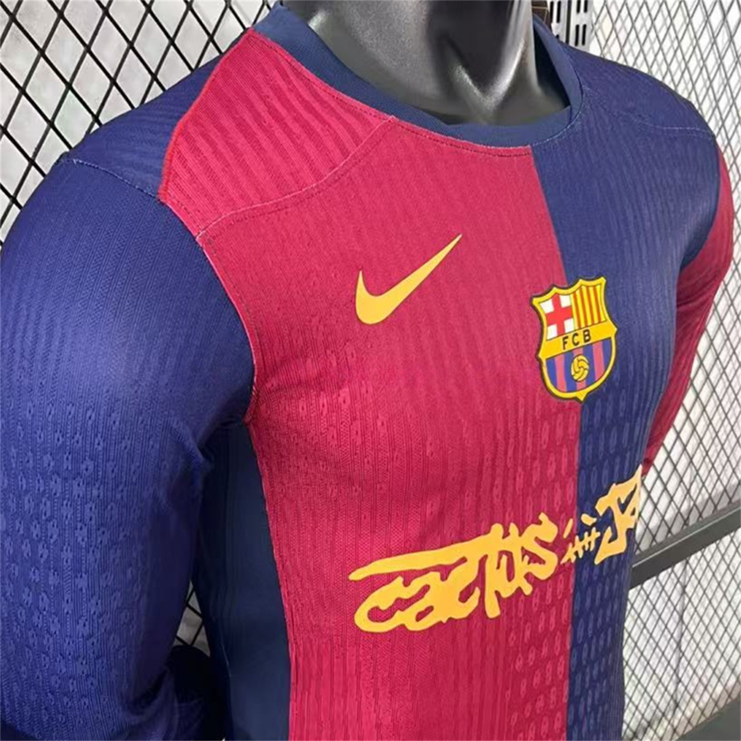 B.A.R.S.A x Travis Scott 24-25 Home Long Sleeves Jersey - Player Version - Unitedfutballjersey