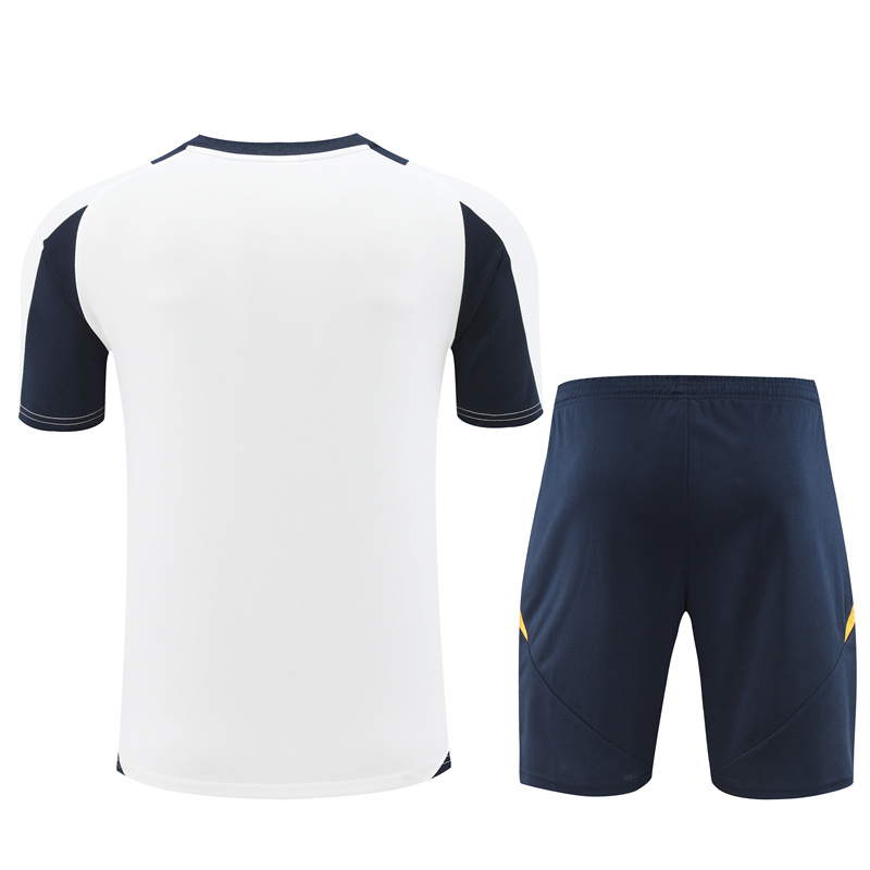 Real Madrid 24-25 Short-Sleeve Training Kids Kit - White & Deep Blue - Unitedfutballjersey