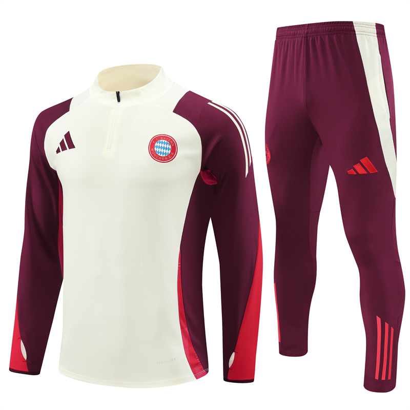 Bayern Munich 24-25 Long Sleeve Training Set - White & Red - Unitedfutballjersey