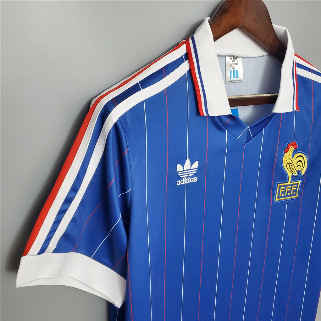 Retro France 1982 Home Stadium Jersey - Unitedfutballjersey