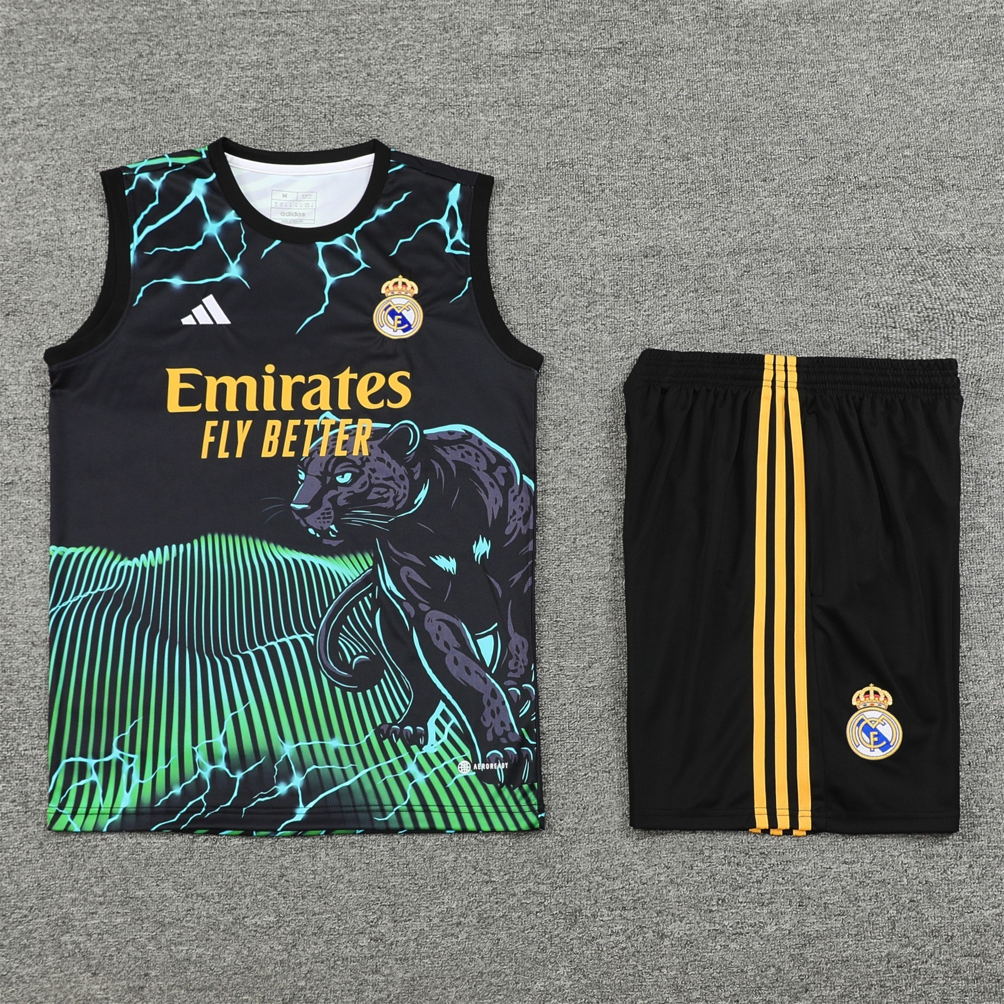 Real Madrid 24-25 Vest Training Set - Green & Black Leopard - Unitedfutballjersey