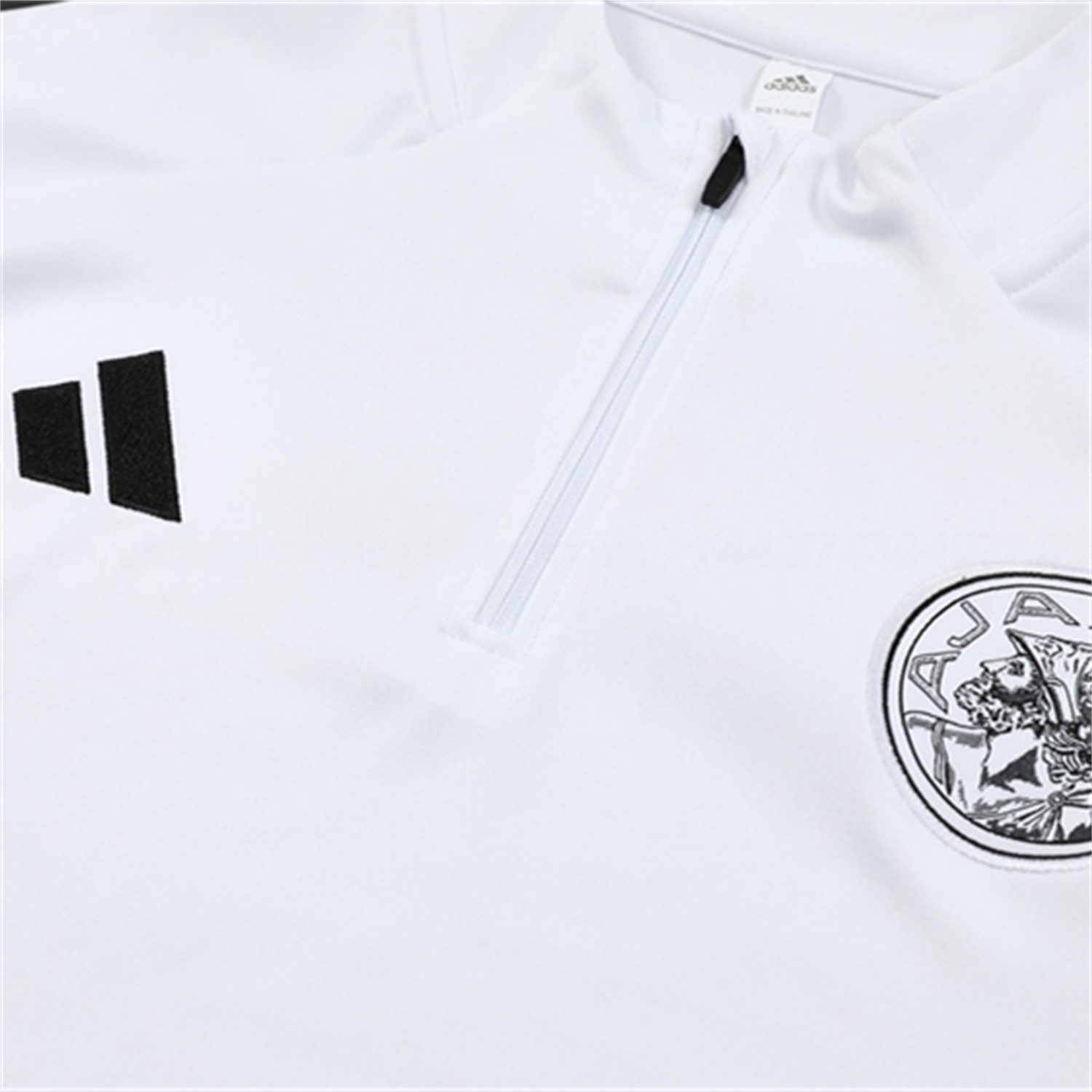 Ajax 25-26 Long Sleeve Training Set - White Top and Black Pants - Unitedfutballjersey