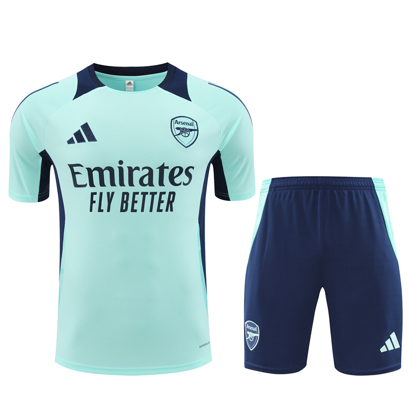Arsenal 24-25 Short-Sleeve Training Kids Kit - Lake Blue - Unitedfutballjersey