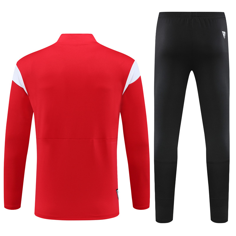 AC Milan 23-24 Long Sleeve Training Set -Red and White - Unitedfutballjersey