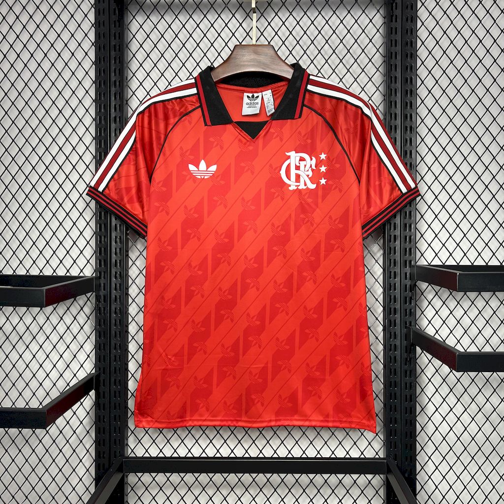 Flamengo 24-25 Red Trefoil Vintage Jersey - Fans Version - Unitedfutballjersey