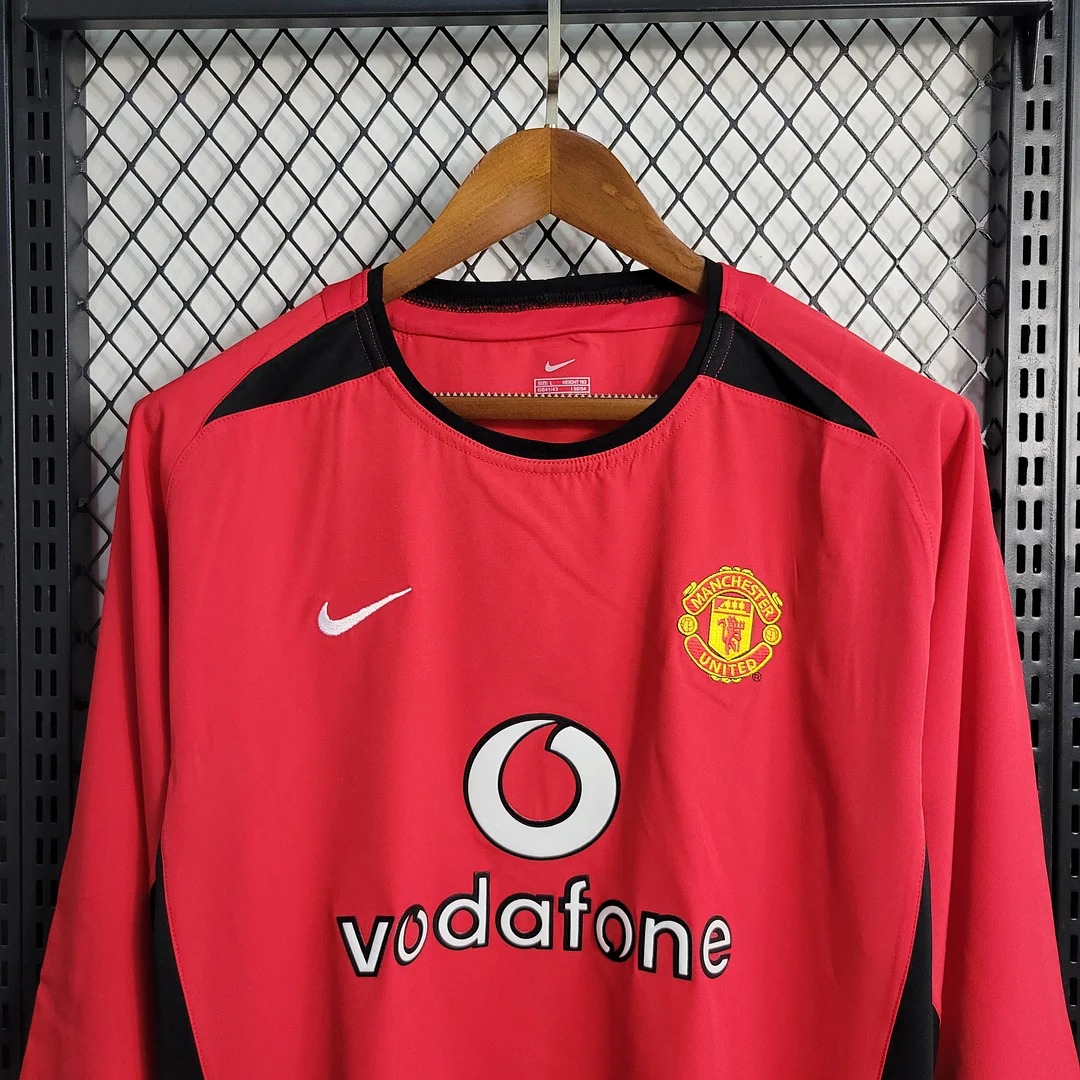 Manchester United Retro 02-04 Home Long Sleeve Jersey - Unitedfutballjersey
