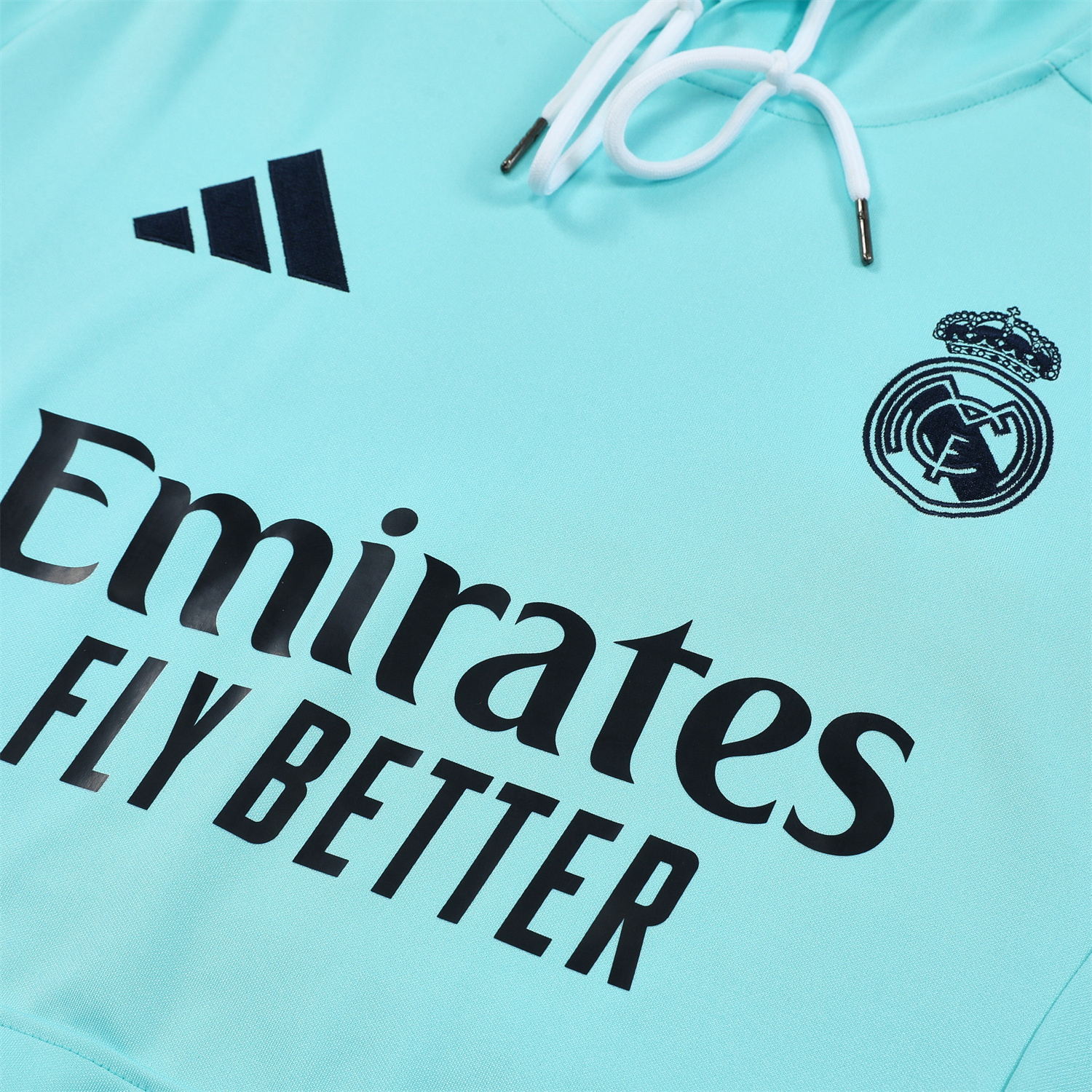 Real Madrid 24-25 Training Hoodie Set - Cyan Hoodie and Deep Blue Pants - Unitedfutballjersey