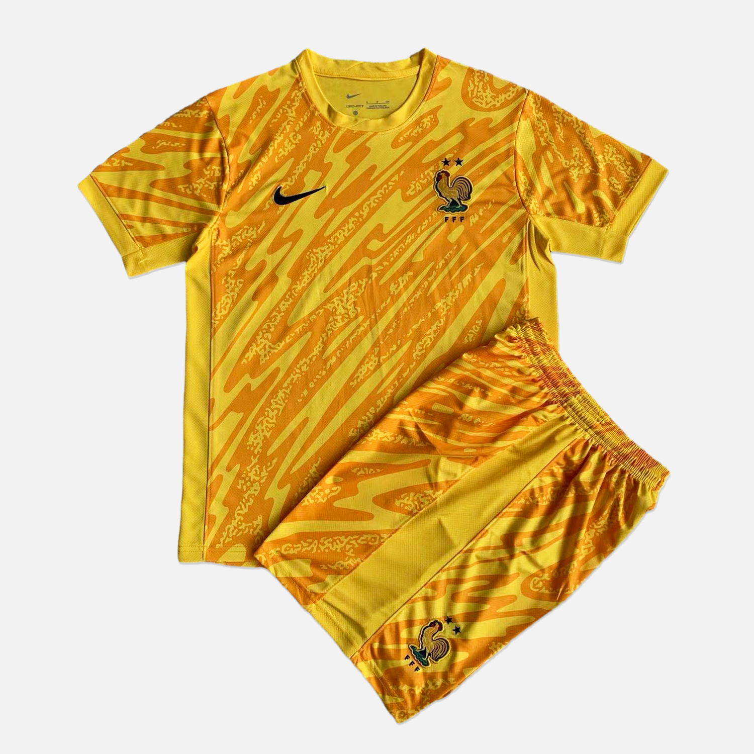 France 2024 Yellow Goalkeeper Kids Kit - Unitedfutballjersey